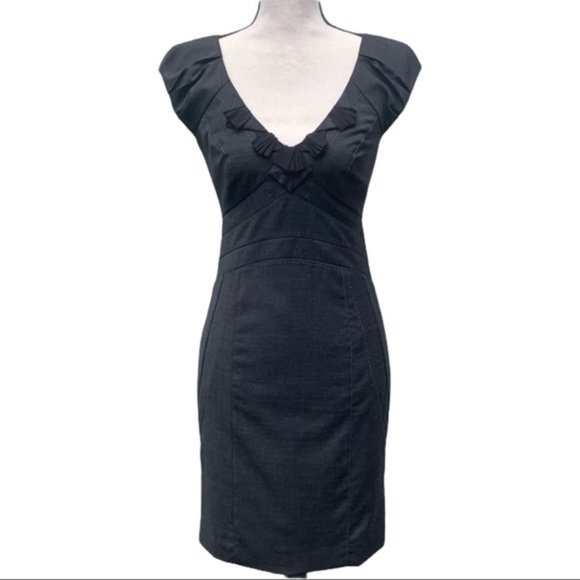 Rebecca Taylor V Neck Pencil Sheath Dress, Career Cocktail Night Out, Size 2